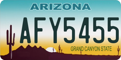 AZ license plate AFY5455
