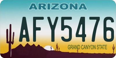 AZ license plate AFY5476