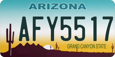 AZ license plate AFY5517