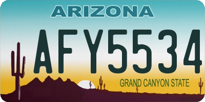 AZ license plate AFY5534