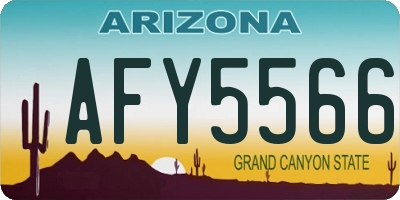 AZ license plate AFY5566