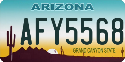 AZ license plate AFY5568