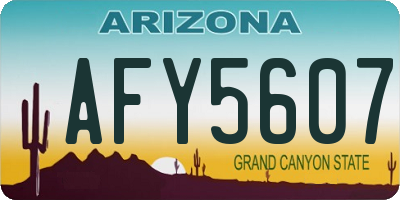 AZ license plate AFY5607