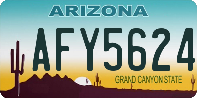 AZ license plate AFY5624