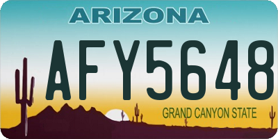AZ license plate AFY5648