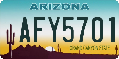 AZ license plate AFY5701