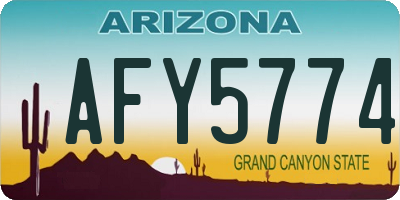AZ license plate AFY5774