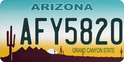 AZ license plate AFY5820