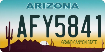 AZ license plate AFY5841