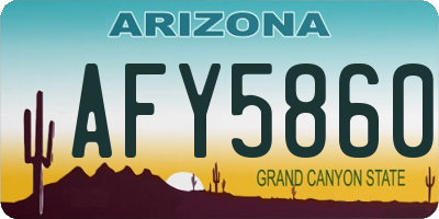 AZ license plate AFY5860