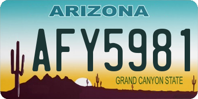 AZ license plate AFY5981