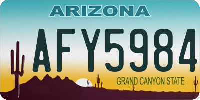 AZ license plate AFY5984