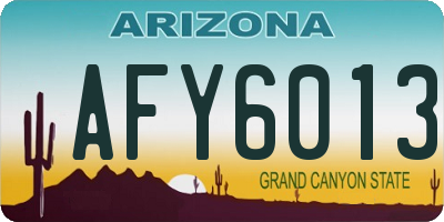 AZ license plate AFY6013