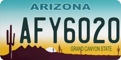 AZ license plate AFY6020