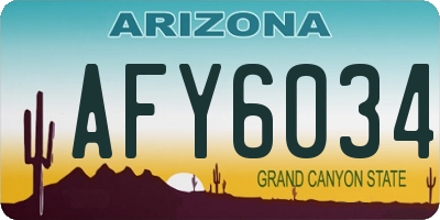 AZ license plate AFY6034