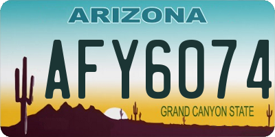 AZ license plate AFY6074
