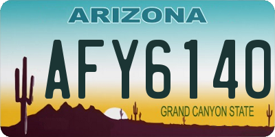 AZ license plate AFY6140