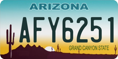 AZ license plate AFY6251