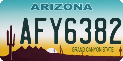 AZ license plate AFY6382