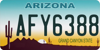 AZ license plate AFY6388