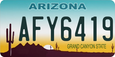 AZ license plate AFY6419