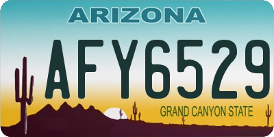 AZ license plate AFY6529