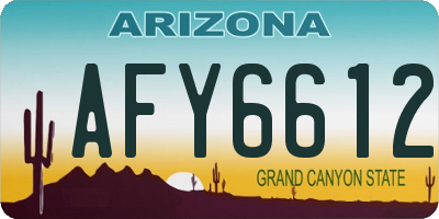 AZ license plate AFY6612