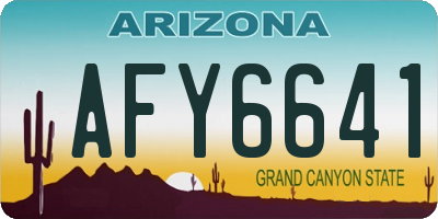AZ license plate AFY6641