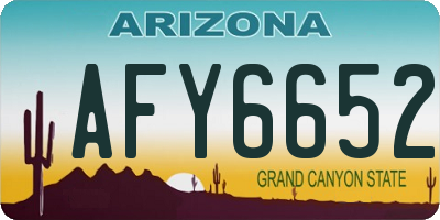 AZ license plate AFY6652