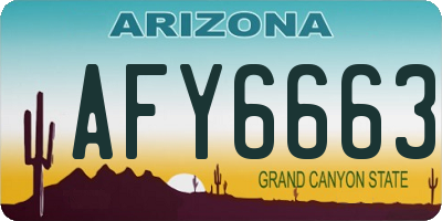 AZ license plate AFY6663