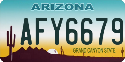 AZ license plate AFY6679