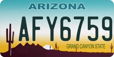 AZ license plate AFY6759