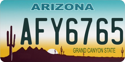 AZ license plate AFY6765