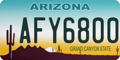 AZ license plate AFY6800