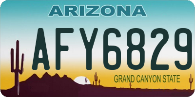 AZ license plate AFY6829