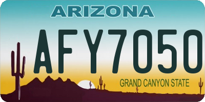 AZ license plate AFY7050