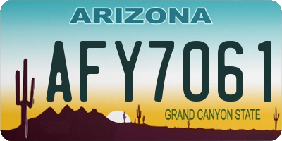 AZ license plate AFY7061