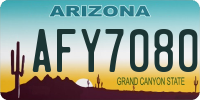 AZ license plate AFY7080