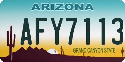 AZ license plate AFY7113