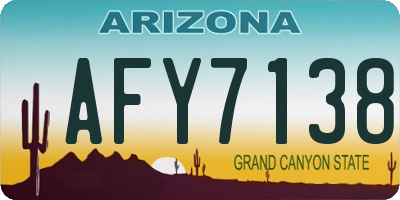 AZ license plate AFY7138