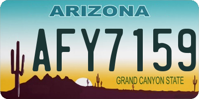 AZ license plate AFY7159