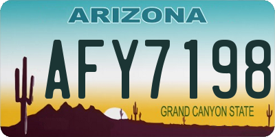 AZ license plate AFY7198