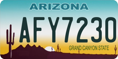 AZ license plate AFY7230