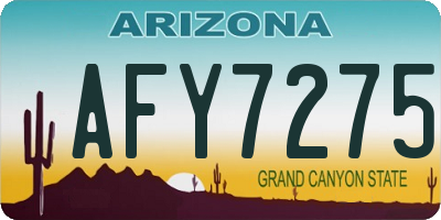AZ license plate AFY7275