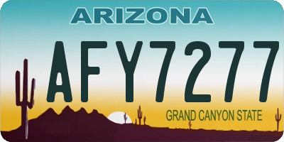 AZ license plate AFY7277