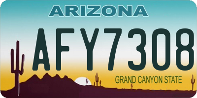 AZ license plate AFY7308