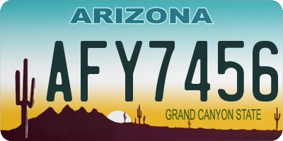 AZ license plate AFY7456