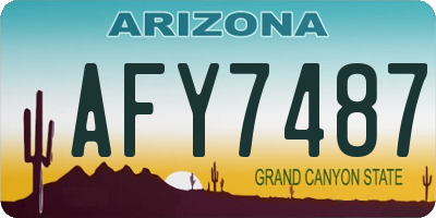 AZ license plate AFY7487