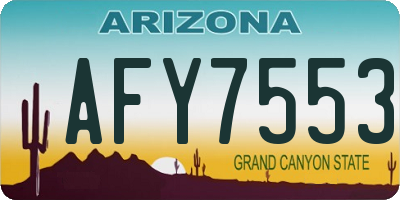 AZ license plate AFY7553