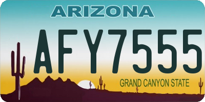 AZ license plate AFY7555
